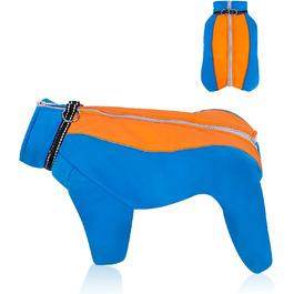 Водонепроникний зимовий одяг для собак CHZIMADE: тепла флісова жилетка та куртка для маленьких собак та цуценят. Відбиваючий дизайн, блакитний колір, розмір M