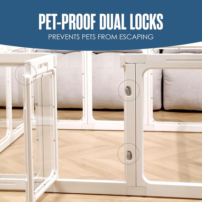 Акрилове переносне вольєр для собак Houseables - внутрішній вольєр, прозорі панелі, для цуценят та собак