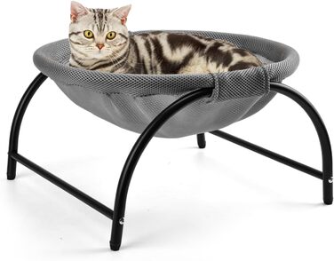 Гамак для котів LIFLIX Outdoor: підвісна лежанка з сіткою, для дому та вулиці (сірий)