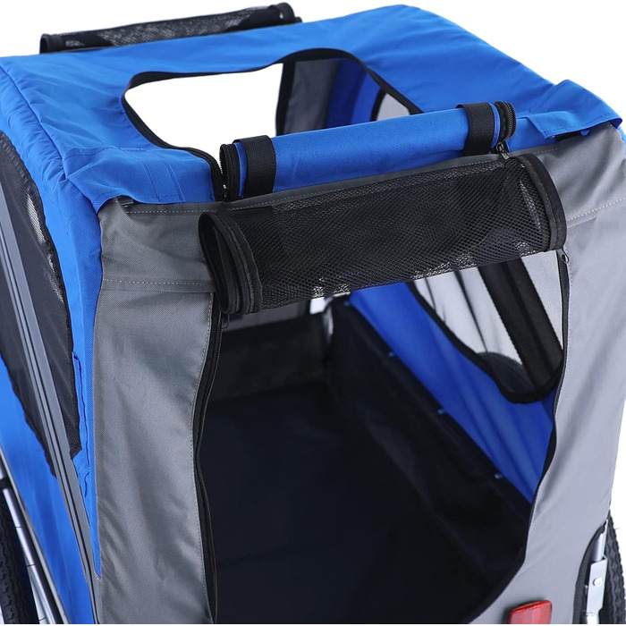 Причіп для велосипеда, переноска для собак, складна, до 40 кг, сірий, блакитний