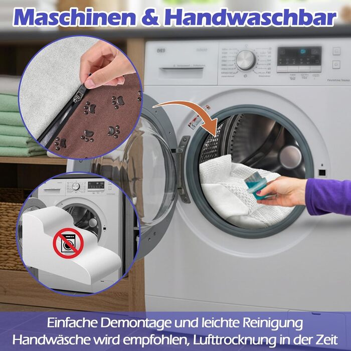 Сходинка для собак Eukue з 5 ступенів, складана, для маленьких та великих собак, з антиковзким покриттям, для ліжка, дивану (біла)