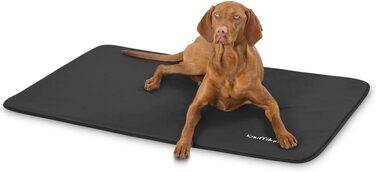 Килимок для собак Knuffelwuff Cheyenne з штучної шкіри, 95 x 60 см, чорний - для великих, середніх та маленьких собак. Підходить для дому, авто, кемпінгу.