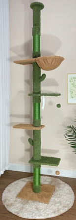 Стельовий дряпак для котів: високий стовпчик-дряпалка з лежаком