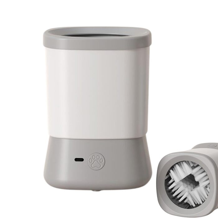 Миска для миття лап собак Hogvinnatil | Аксесуар для догляду за тваринами | 2 швидкості, захист від бризок, сірий колір