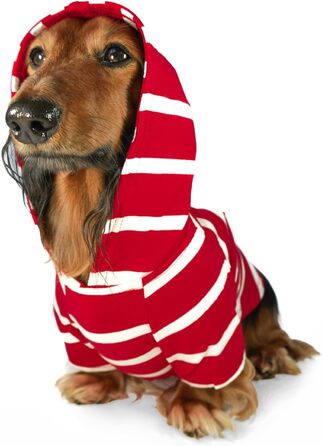 Світшот для собак ДЖАНГО, теплий, м'який, з капюшоном, для маленьких собак до 11,3 кг (Dackel, Welpen), розмір S, червоний