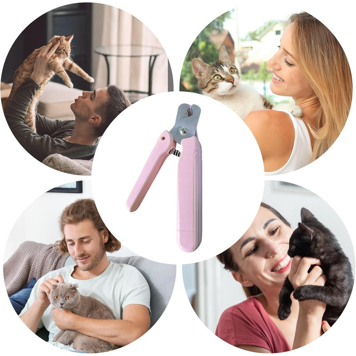 Електричний триммер для собак з LED-підсвічуванням | Набір для догляду за кігтями домашніх тварин, рожевий