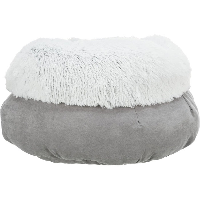 Крісло-лежанка для собак TRIXIE Harvey, 45 см, сірий/чорний, з м'яким плюшем, для маленьких собак, з високим бортиком