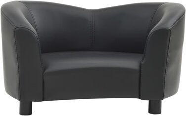 Диван для собак vidaXL, чорний, 67x41x39 см, штучна шкіра, лежак для домашніх тварин