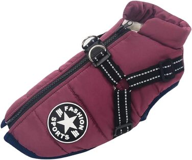 Зимовий жилет для собак Ectkuee з кріпленням для повідка, водонепроникний, з світловідбиваючими смугами, машинне прання, D-Ring (зелений, фіолетовий), XXL