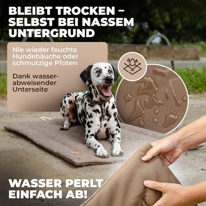 Водонепроникний килимок для собак, плед для пікніка - лежанка для собак, килимок для тварин для вулиці та дому (75x55x3 см) (Розмір L, приблизно: 100x80x3 см, Колір: коричневий фетр)