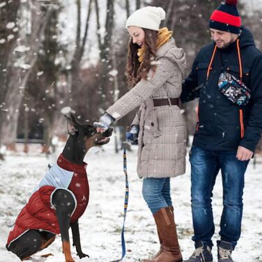 Зимовий теплий одяг для великих собак, XL-5XL. Червоний зимовий теплий одяг для собак, великих порід, з відбиваючими елементами, для снігу, з високим коміром.