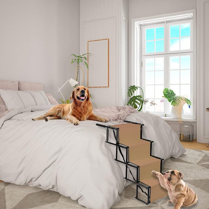 Східці для собак - пандус для автомобіля, захист суглобів, складна конструкція, регульовані сходинки (139x45x76 см)