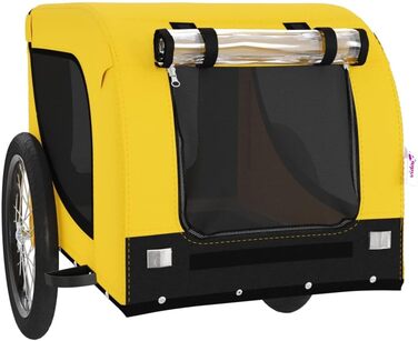 Причіп для велосипеда для собак, жовто-чорний, Oxford-Gewebe та залізо, LH80049