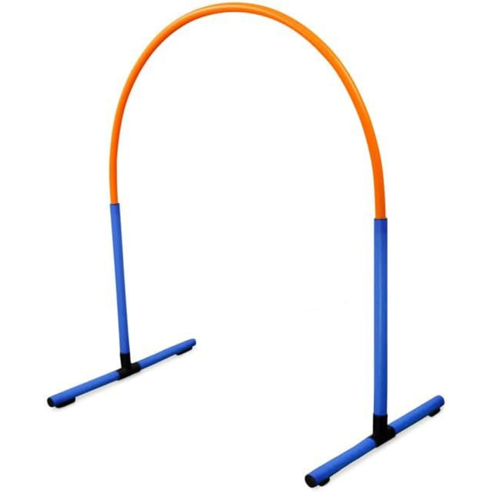 SPORTIKEL24 Superhund Hoopers Hoop – Іграшка для аджиліті собак, кільця для хоперс, пластик, блакитна основа з кольоровими кільцями (6 кольорів), VDH-сертифікована, гнучка, стійка до погодних умов (Блакитний/Оранжевий)