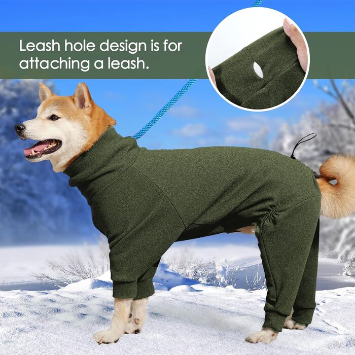 Теплий флісовий халат для собак з ніжками, великий розмір, для чихуахуа, бігля, теплий піжамний халат, оливковий зелений