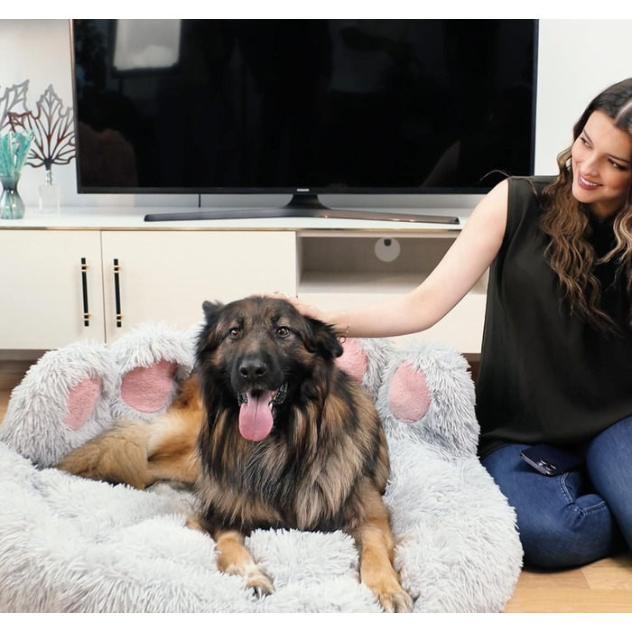 Кругле лежанка для собак Pfoten&nasen® Bärenpfote, S - 65 см, коричнева, плюшеве, миється