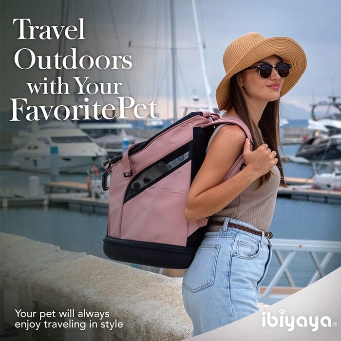 Haustier-Tragetasche Ibiyaya - Рюкзак-переноска для собак та котів (маленьких та середніх порід), дихаюча сітка, магнітні застібки, бічні кишені