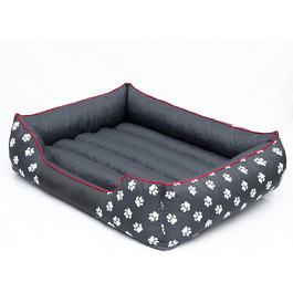 Килимок для собак XXL 110x90 см, сірий з лапами - м'який лежак для тварин