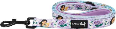 Повідок для собак Sassy Woof Disney Princess Jasmine, 152 см, з неопреновою ручкою, офіційна ліцензія, міцний і стильний, для малих і великих собак