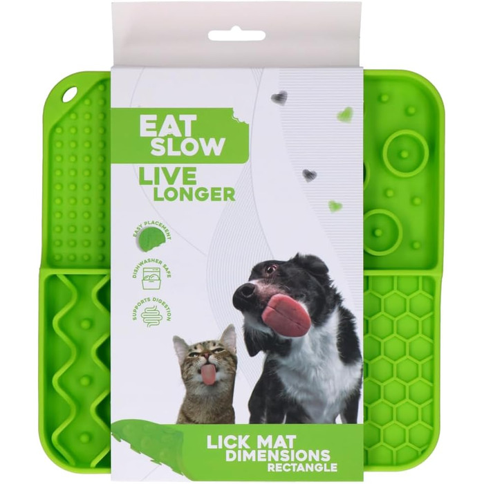 Килимок для собак - годівниця-головоломка, 21x21 см, силікон, зелений, миється в посудомийній машині
