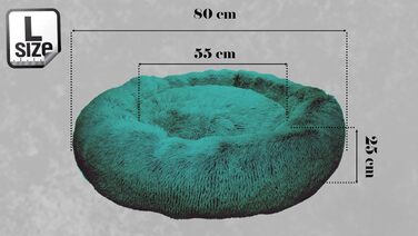 М'яке ліжко для собак знімний чохол 80 см - Ручна робота, пухнасте ліжко для собак, подушка для собак пухнаста - ліжко для котів, машинне прання - кругле ліжко для котів Бежеве 80 см Бежевий