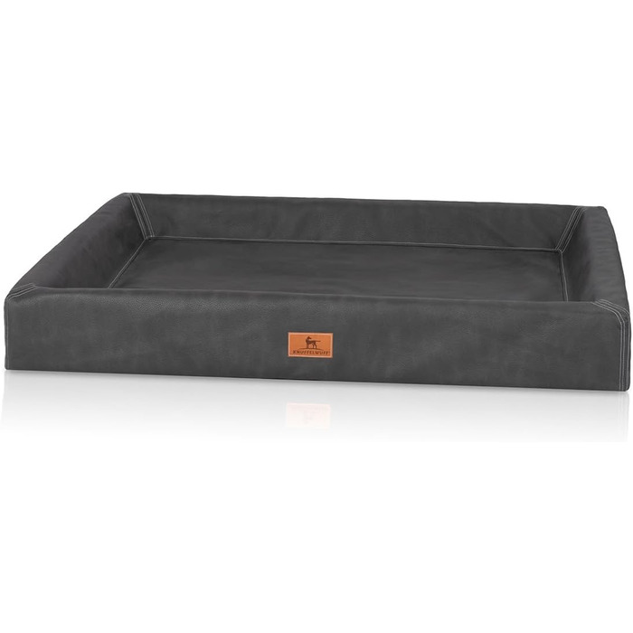 Ортопедичне ліжко для собак Knuffelwuff Austin з екошкіри, XXL, 120 x 100 см, чорне