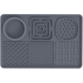 Килимок для собак та цуценят Leckmatten з присосками для повільного годування, купання та тренувань, зменшення тривоги, сірий