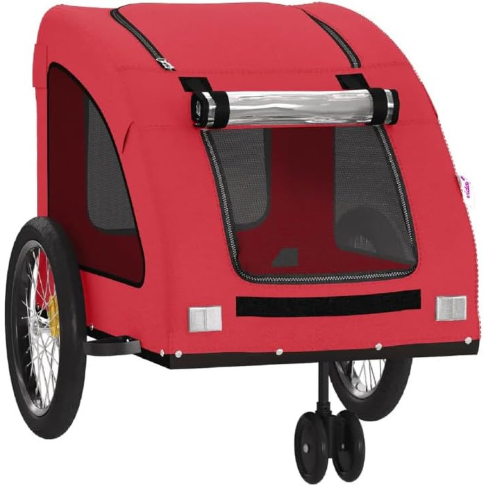 Фаркоп для велосипеда для собак: Велосипедна причеп для собак до 45 кг, Червоний, Оксфордська тканина та залізо