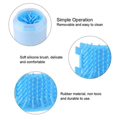Мийка для лап собак Oumefar - портативна щітка для чищення лап з м'якої силіконової щетини (Блакитна)