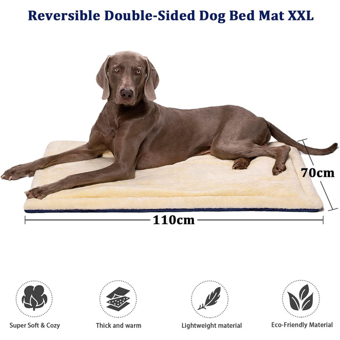 Килимок для собак Vivi Bear 110 x 70 см, килимок для тварин, машинного прання, для собак та котів, блакитний