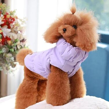 Зимова куртка для собак великих порід, тепла та водонепроникна, з відбивачами, фірмовий стиль (XL, світло-фіолетовий)