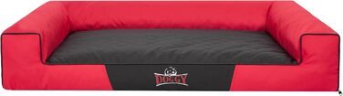 Килимок для собак DOGGY, лежанка для собак, лежанка-кільце, лежанка для собак, подушка для собак, ліжко для собак, софа для собак, корзина для тварин, лежанка для собак, собача софа, матрац для собак: Червоний з чорним, XL - 100 x 66 см XL Червоний з чорн