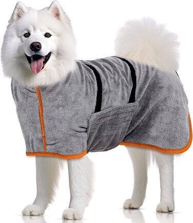 Рушник для собак великих порід, халат для собак, з липучкою, швидко поглинає воду, розмір M