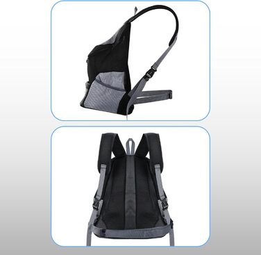 Рюкзак-переноска для собак і котів до 6.5 кг Hunderucksack: зручний, дихаючий, з виходом для голови та фіксатором, регульований для подорожей та прогулянок, чорний