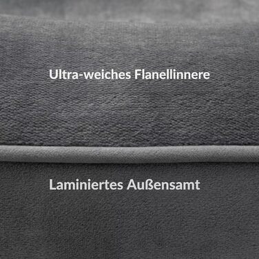 Ортопедичне ліжко для собак середніх та великих порід CORTESPETS® - диван для собак, знімний та пральний чохол, високі бортики, м'яке ліжко з Memory Foam, вологостійке, сірого кольору, 90 x 64 x 17 см
