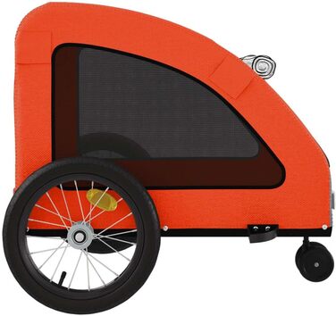 Фургон для собак VidaXL - переносний, з прапором та світловідбивачами, до 45 кг, Oxford-Gewebe, 63.5 x 124.5 x 66 см, Оранжевий