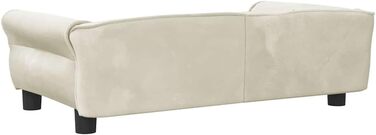 Крісло-ліжко для собак, м'яке ліжко для собак, диванчик для собак, ліжко для котів, світло-кремовий оксамит (95 x 55 x 30 см)