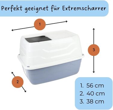 Лоток для котів GarPet Hop-In з верхнім входом, XXL, блакитний