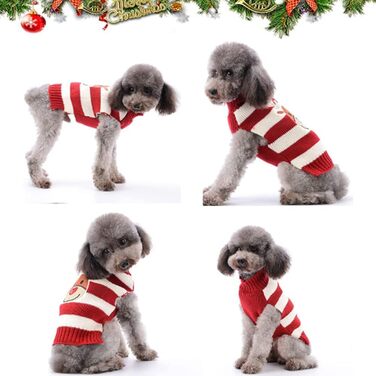Пуловер для собак на Новий Рік: теплий в'язаний пуловер для домашніх тварин, теплий, модний, для святкування, подарунок, розмір XXL
