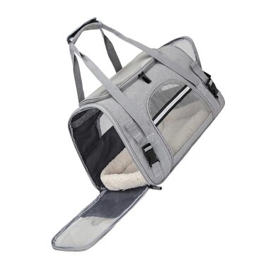 Рюкзак-переноска для котів та маленьких собак Garvalon з дихаючого матеріалу, з підтримуючими стійками, складаний, для подорожей та до ветеринара