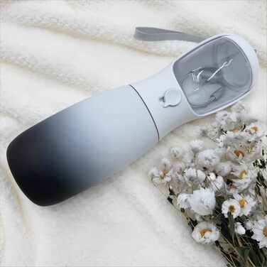 MITOCAPY Поїлка для собак 2-в-1 з контейнером для корму, 540 мл, чорно-біла, для подорожей та кемпінгу