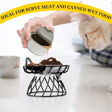 Станція для годування котів Sunnyray, 4 шт., керамічні годівниці з підставкою, анти-блювотний дизайн, для собак та домашніх тварин