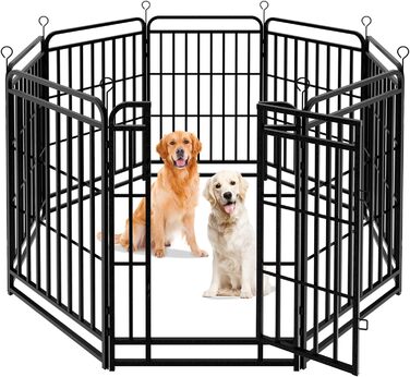 Кіягро вольєр для цуценят 544см, 100см висотою, 8-секційний розкладний вольєр для тварин з дверима, вольєр для собак, котів, кроликів, для саду, без інструментів, 8 секцій