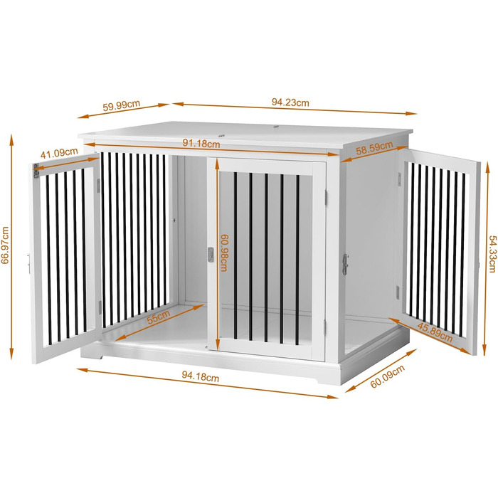 Клітка для собак HOLTICO, чорна, велика, з подушкою, для дому, з відкидним верхом