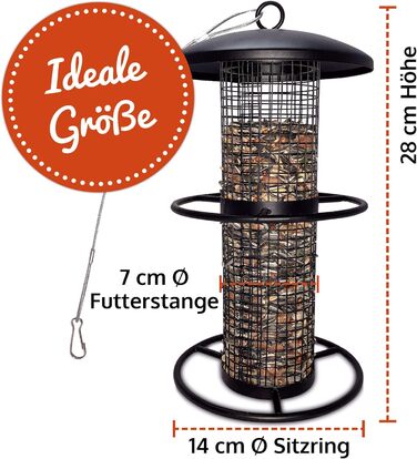 Годівниця для птахів Zooprinz Premium XL з міцними кільцями та захисним дахом – стійка до погодних умов та довговічна – для годівниць Meisenknödel 34716
