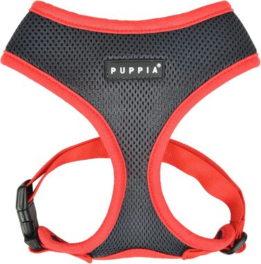 Шлейка для собак Puppia Soft Harness II - м'яка, зручна, регульована (Сірий, M)