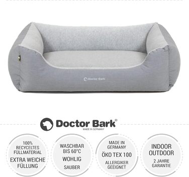 Килимок для собак Doctor Bark, плюшевий та м'який, середній, 86x65 см, сірий, Made in Germany