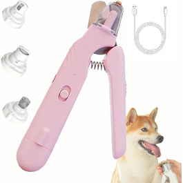 2-в-1 LED-кусачки для кігтів: безпечна догляд за лапами без страху. Кусачки для собак та котів зі світлом, захистом, тихим механізмом та гострими лезами. Підходять для середніх та маленьких тварин (білі та рожеві)