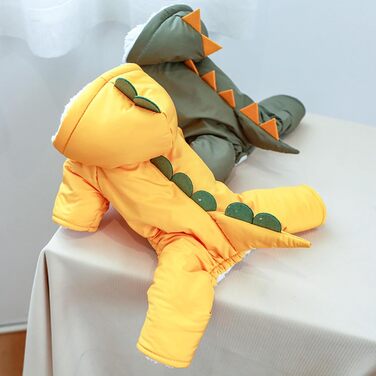 Теплий зимовий костюм для собак з капюшоном (жовтий, S)