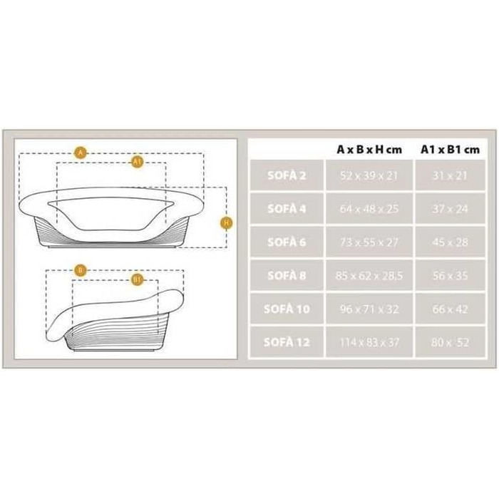 Ліжко для собак Ferplast - зручна лежанка для тварин з пластикового кошика, 114 x 83 x 37 см, сірий колір